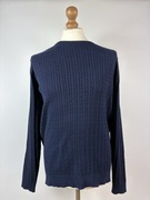 Sweter Riccovero XXL granatowy wełna bawełna elegancki minimalistyczny