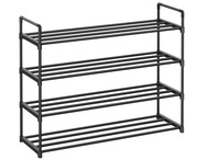 SONGMICS Składany Metalowy Stojak NA Buty Czarny