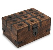 Skrzynia na biżuterię z drewna Ajuny Skrzynia skarbów Vintage