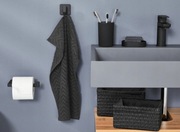 Czarny zestaw do łazienki kubek mydelniczka uchwyt na papier Livarno 