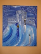 Chabrowy świat obraz 100x120 cm farby akrylowe