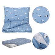 Pościel niemowlęca AUTKA 135x100cm + prześcieradło z gumką 140x70cm.