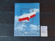 Blok 154 - 75 rocznica niepodległości Polski - 1993 r.