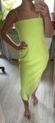 COS knitted lime neon dress limonkowa neonowa dopasowana midi sukienka