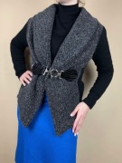 Zakiet damski Joseph Ribkoff marynarka wdzianko klamra grafitowy M38 L40