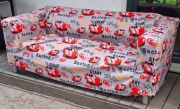 Kanapa/sofa 3-osobowa z nadrukiem wyścigowym – super dla chłopca!