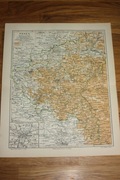 Stara mapa Wielkopolski, Poznań , Posen z 1885r ANTYK