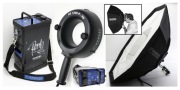 HENSEL Porty Premium Plus 1200 Ws + ringflash RF 1200 P-XS + softbox RF90