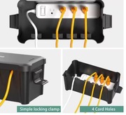 Skrzynka Elektryczna Zewnętrzna IPX4 Gniazdka Przedłużacz 27x8cm