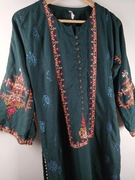 Tunika kameez haft cekiny etniczna zielona She edge S