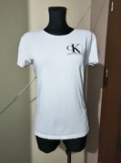 Biały casualowy T-Shirt bawełniany basic style casual 95% bawełna