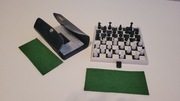 Turystyczny zestaw magnetycznych szachów i domina