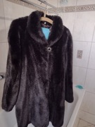 Kożuch damski - kożuszek ze sztucznego - BRĄZ