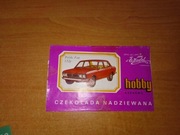 Czekolada Hobby nadziewana Polski Fiat 132p puste opakowanie okładka PRL