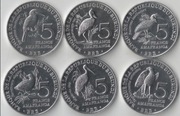Burundi zestaw 6 monet * 5 Francs 2014 Ptaki