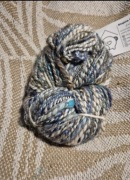 Yarn art włóczka wełna bambus jedwab niebieski biały