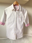 Christian Berg Koszula 100% bawełna premium w paski vintage casual różowa