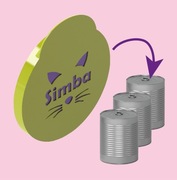 Pokrywka wieko puszki 7,5cm z karmą dla kota