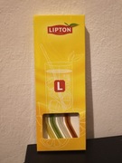 4 szklane słomki i czyścik, nowe Lipton 