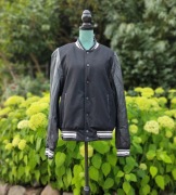 Kurtka męska H&M L wełna czarna baseball bejsbolówka bejsbolowa