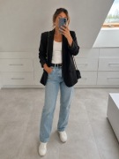 Czarna marynarka oversize XL nowa bez metki elegancka blazer