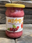 Miód wielokwiatowy kremowany z wiśnią 400g netto