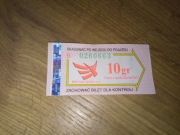 Bilet jednorazowy 10gr MPK Łódź stare logo skasowany lokalny