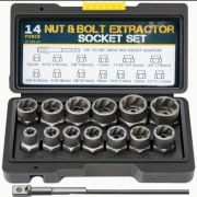 Zestaw wykrętaków do śrub i nakrętek 14 el. STAL CR-MO DT30145 nasadki