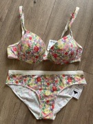 Komplet bielizny w kwiaty Tezenis rozmiar 80B dół M