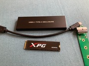 ADATA xpg 128gb M.2 PCIe NVMe XPG SX600+kieszeń