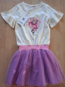 Endo sukienka tiul kwiatek bawełna r. 140, 9-10 lat