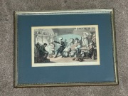 Thomas Rowlandson Dr Syntax oryginalna akwaforta z 1819 ręcznie kolorowana