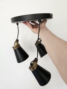 Lampa Kinkiet Loft Złoto Czarny Mat 