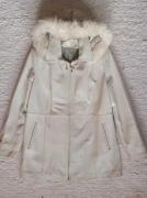 Skórzana kurtka z kapturem, naturalny lis