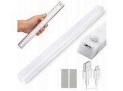 LAMPKA POD SZAFKĘ KUCHENNĄ LED CZUJNIK RUCHU PIR 30cm USB AKUMULATOR ZIMNA