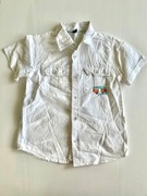 Koszula chłopięca biała z nadrukami 5-10-15 116cm 6lat #1798