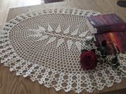 Obrus serwetka bieżnik szydełkowy rękodzieło misterne cacko 85x60