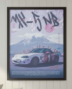 Mazda MX-5 NB plakat A3 w ramie JDM anime japoński