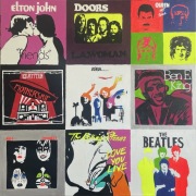Obraz okladki płyt winylowych the doors, the Rolling Stones, led zeppelin