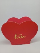 Pudełko Typu Flower Box Czerwone Serce Walentynki Ślub Komunia