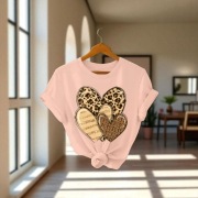 Różowy T-shirt serca rozm XL