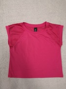 Różowa krótka sportowa ażurowa bluzka Soc 122 - 128 jak nowa