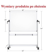 Dwustronna magnetyczna tablica obrotowa, aluminiowa 1200 x 900 mm