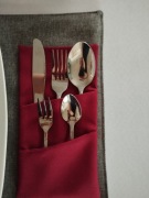 Kieszonki na sztućce bordowe, szyte- 6 szt