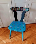 Krzesło w stylu folk boho handmade 