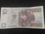 Polska Banknot 10 zł seria CF 2016r.  RADAR !