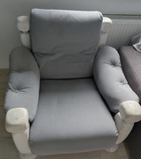 2 Fotel z sofą welur szary