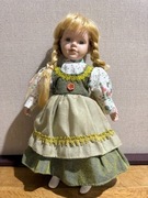 Porcelanowa lalka kolekcjonerska vintage ok. 30 cm 