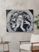 Ekspresyjny obraz akrylowy "Overthinking" 60x50cm / malarstwo / sztuka