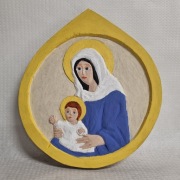 płaskorzeźba - Matka Boska z Dzieciątkiem - Sylwester Pogwizd 